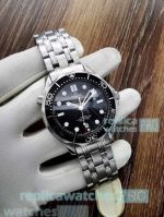 Omega Seamaster Black Dial Stainless Steel Citizen Replica Watch